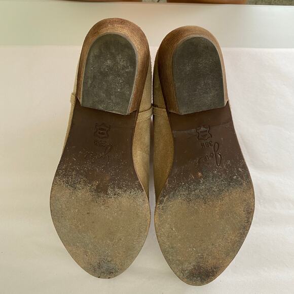 Joie Ajax Suede Ankle Boots Size 38.5 or 8.5 Putty Taupe Leather Cowboy Western - Picture 12 of 13